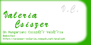 valeria csiszer business card